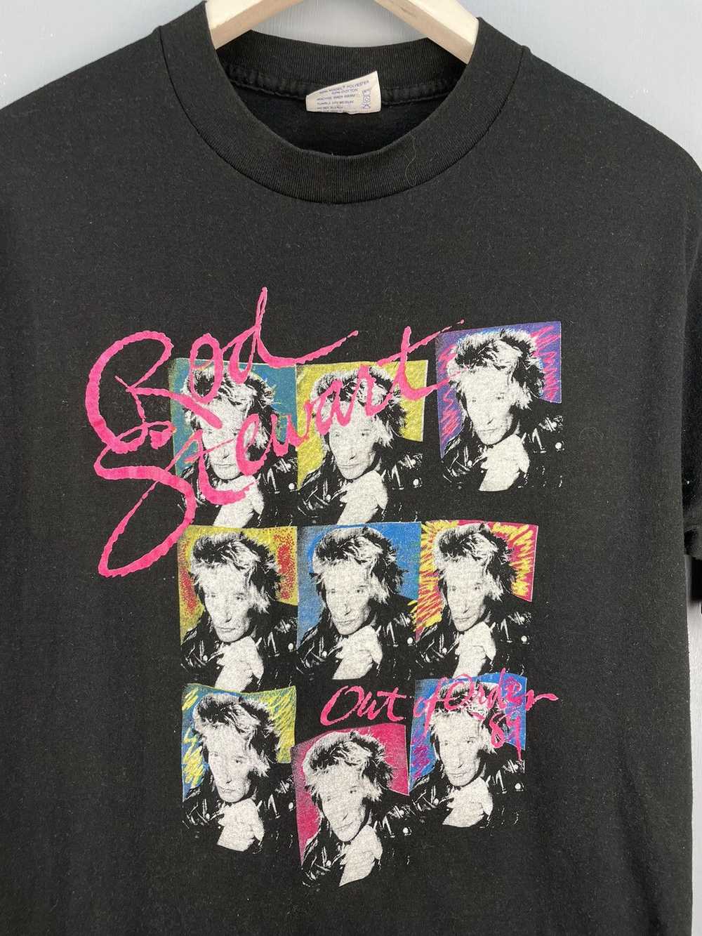 Band Tees × Vintage Vintage 80s Rod Stewart out o… - image 3