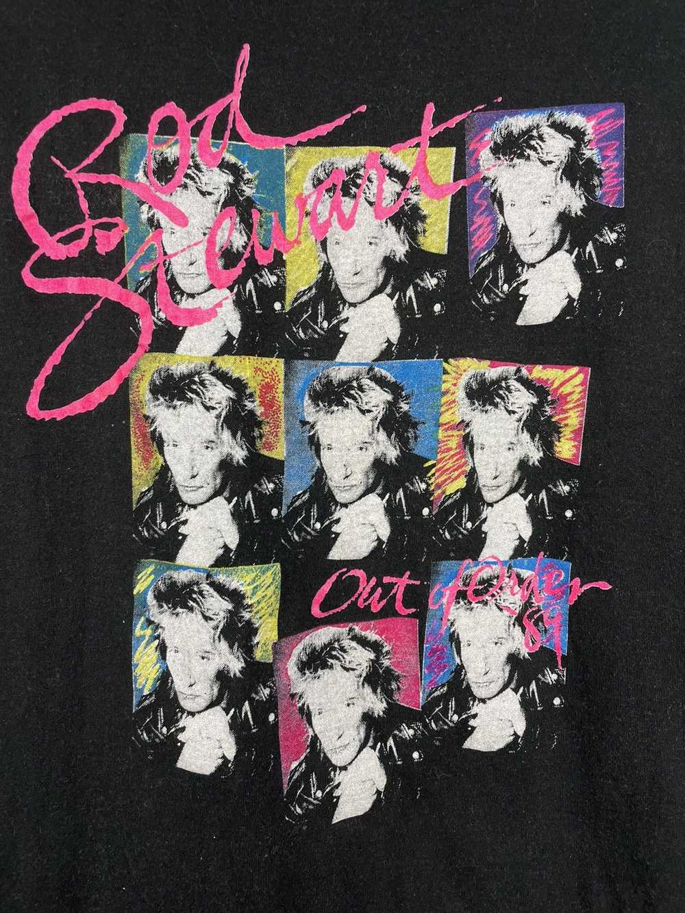 Band Tees × Vintage Vintage 80s Rod Stewart out o… - image 4