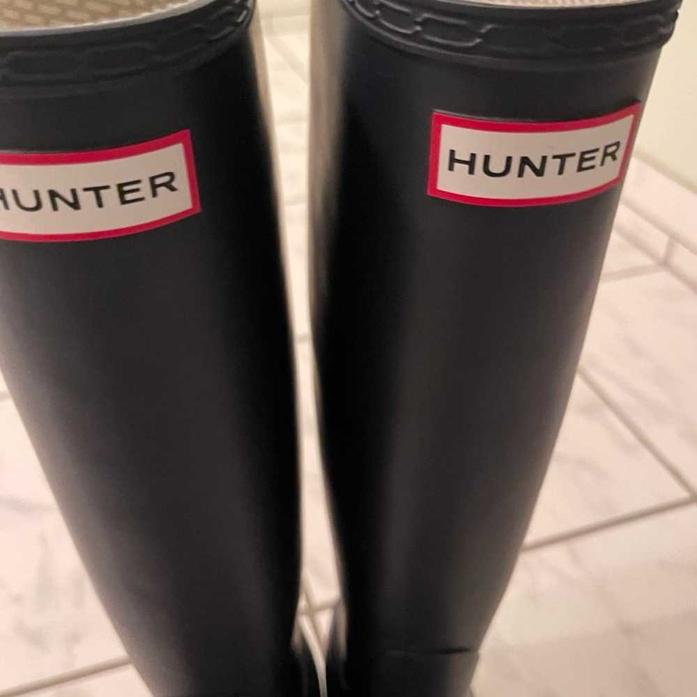 Hunter Navy Blue rain boots tall - image 3