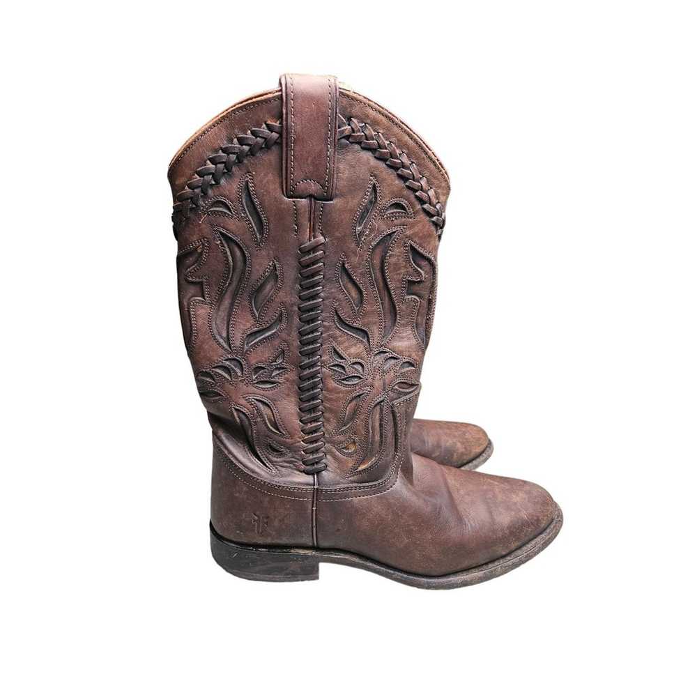 Frye Wyatt Overlay Brown Cowgirl Boots Women’s Si… - image 5