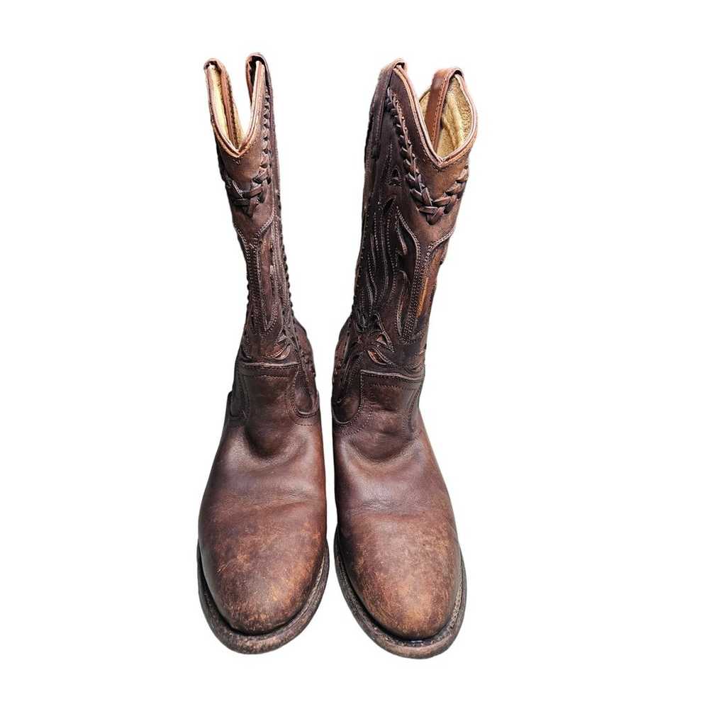 Frye Wyatt Overlay Brown Cowgirl Boots Women’s Si… - image 6
