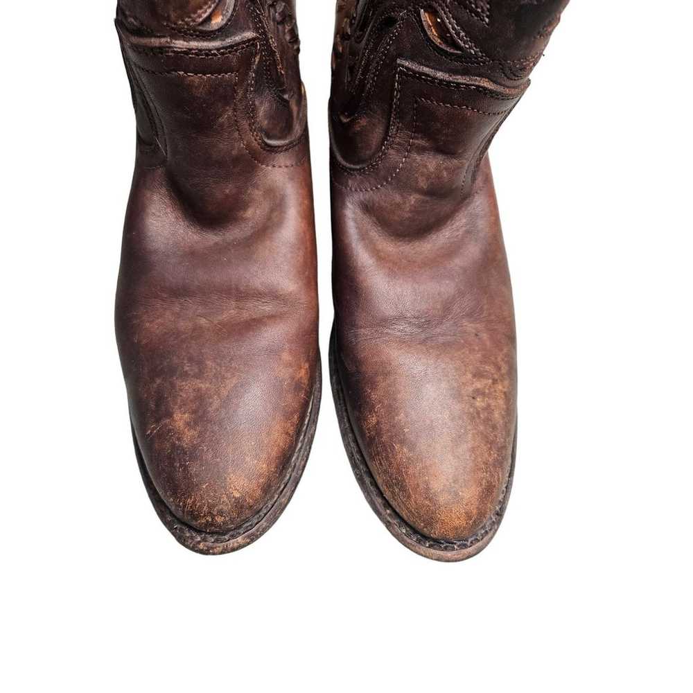 Frye Wyatt Overlay Brown Cowgirl Boots Women’s Si… - image 7