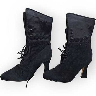 Euro Club Vintage 90s Does Victorian Lace Up Heel… - image 1
