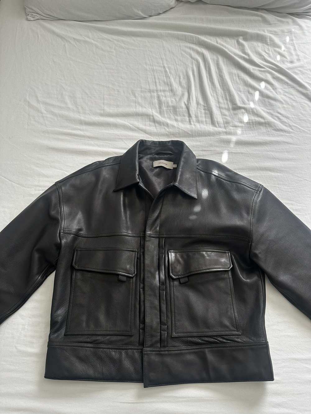 Designer × Hudson × Leather Jacket Leather Trucke… - image 1