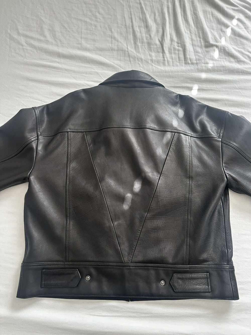 Designer × Hudson × Leather Jacket Leather Trucke… - image 4