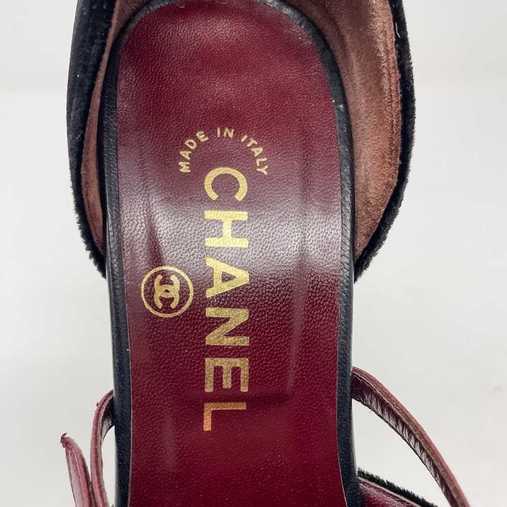 Chanel Chanel Vintage Point Toe Velvet & Wood Hig… - image 12
