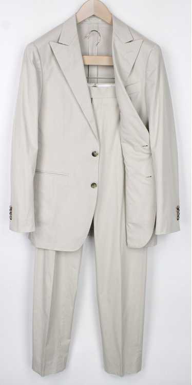 Suitsupply HAVANA PEAK UK36R Beige Slim Cotton Sil