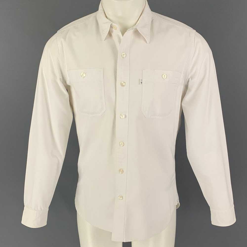 Levi's White Cotton Button Up Long Sleeve Shirt - image 1