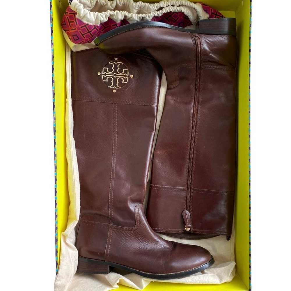 Tory Burch Kiernan Leather Riding Boots - Almond - image 2