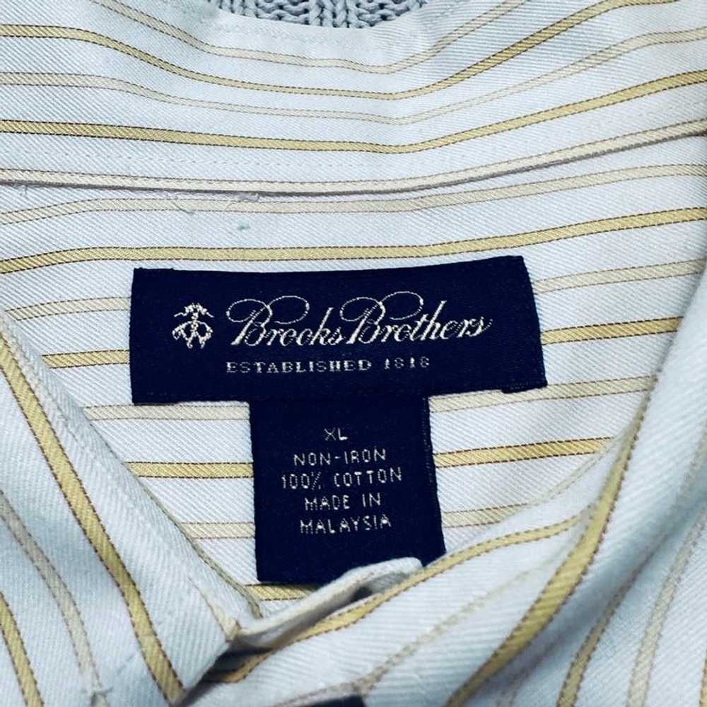 Brooks Brothers Brooks Brothers yellow striped bu… - image 5
