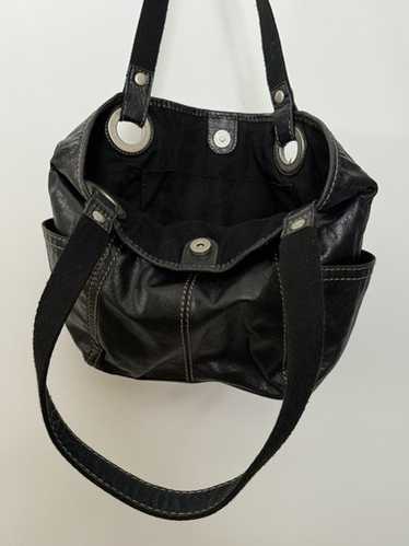 Fossil Black Distressed Leather Double Handle In … - image 1