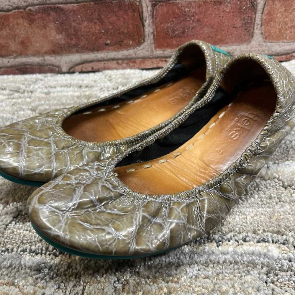 Tieks Sienna Brown Croc Flats women’s size 7 - image 9