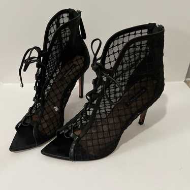 BCBG mesh lace-up heels size 7