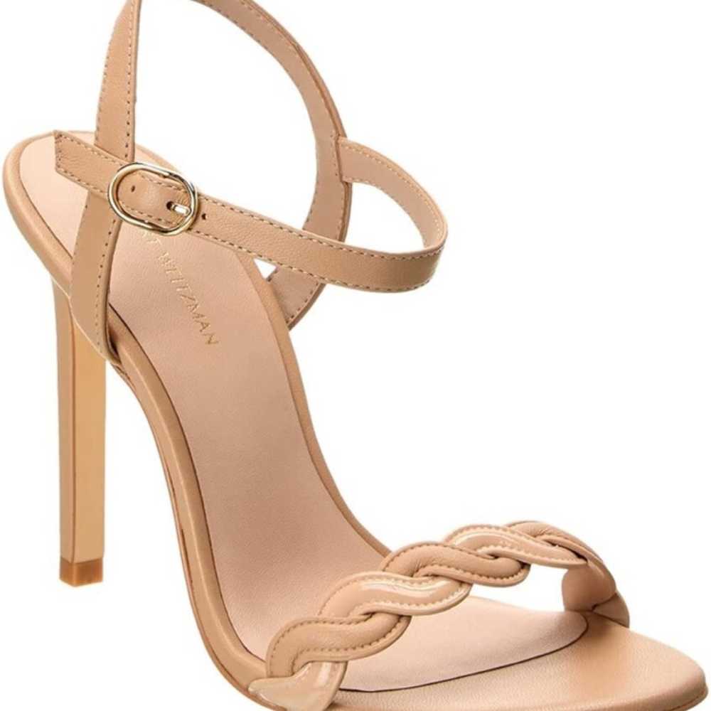 Stuart Weitzman twistie Sandals Heels leather nud… - image 1