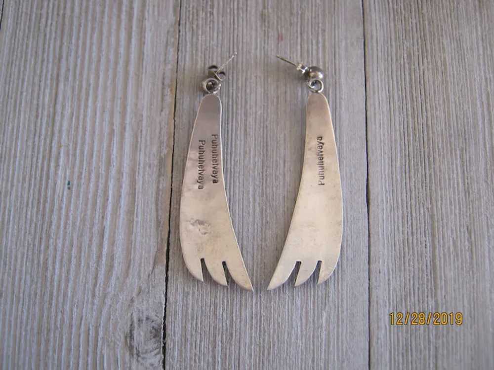 Hopi Earrings-Vintage, Bear Paw, Signed, From the… - image 7