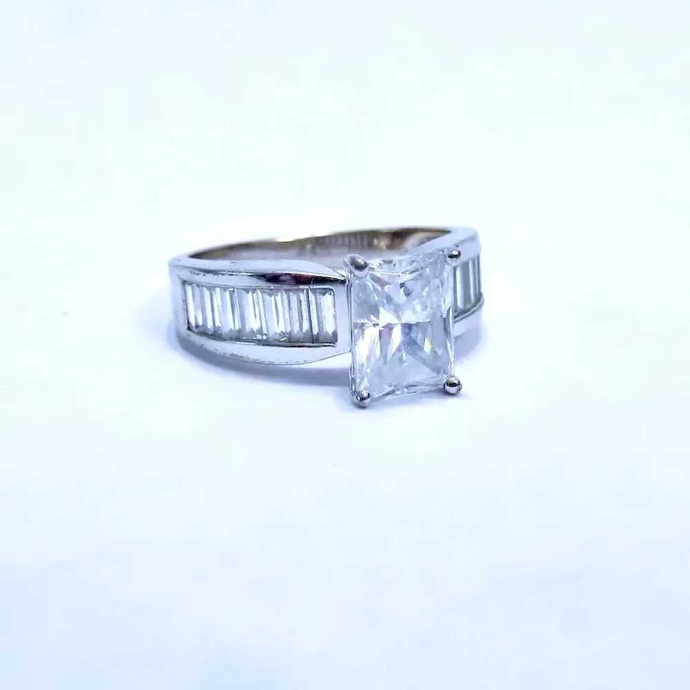 14K White Gold & CZ Ring Size 7 - image 4