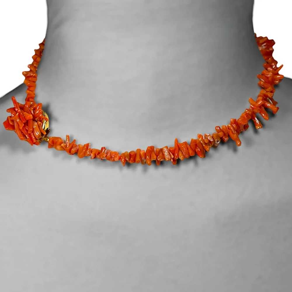 Vintage Branch Coral Choker Necklace with Two Mat… - image 2