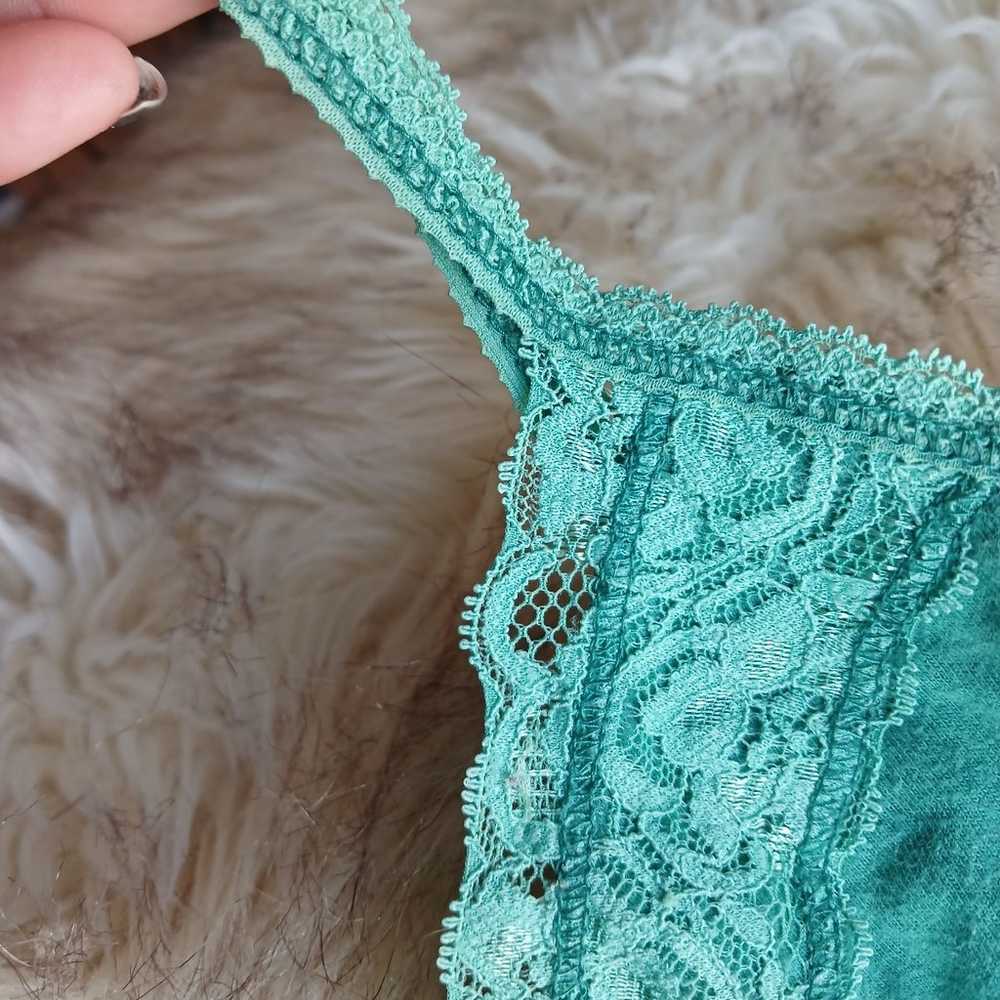 Y2k Hollister green ribbed lace cami tank - image 3
