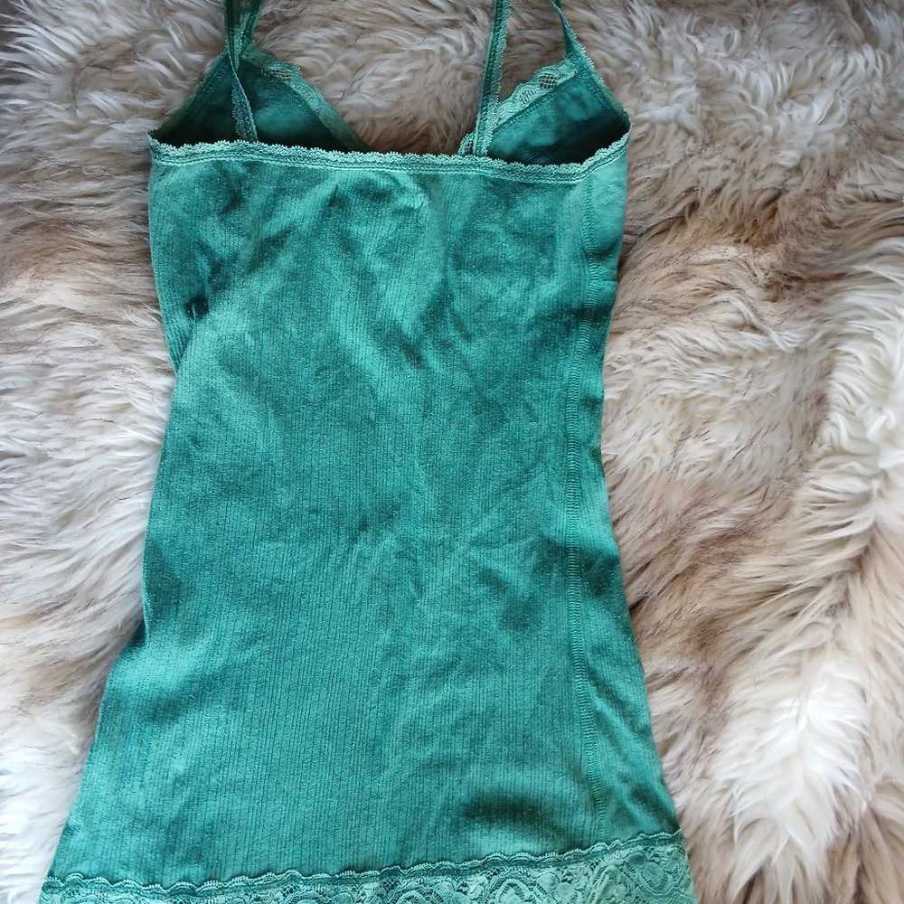 Y2k Hollister green ribbed lace cami tank - image 6