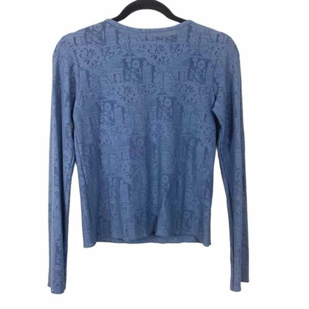 Fitigues Vintage Blue Long Sleeve Lace Top - image 5