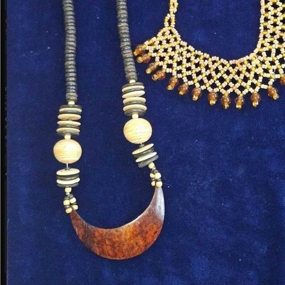 Handmade Wood Beaded Necklace - image 2