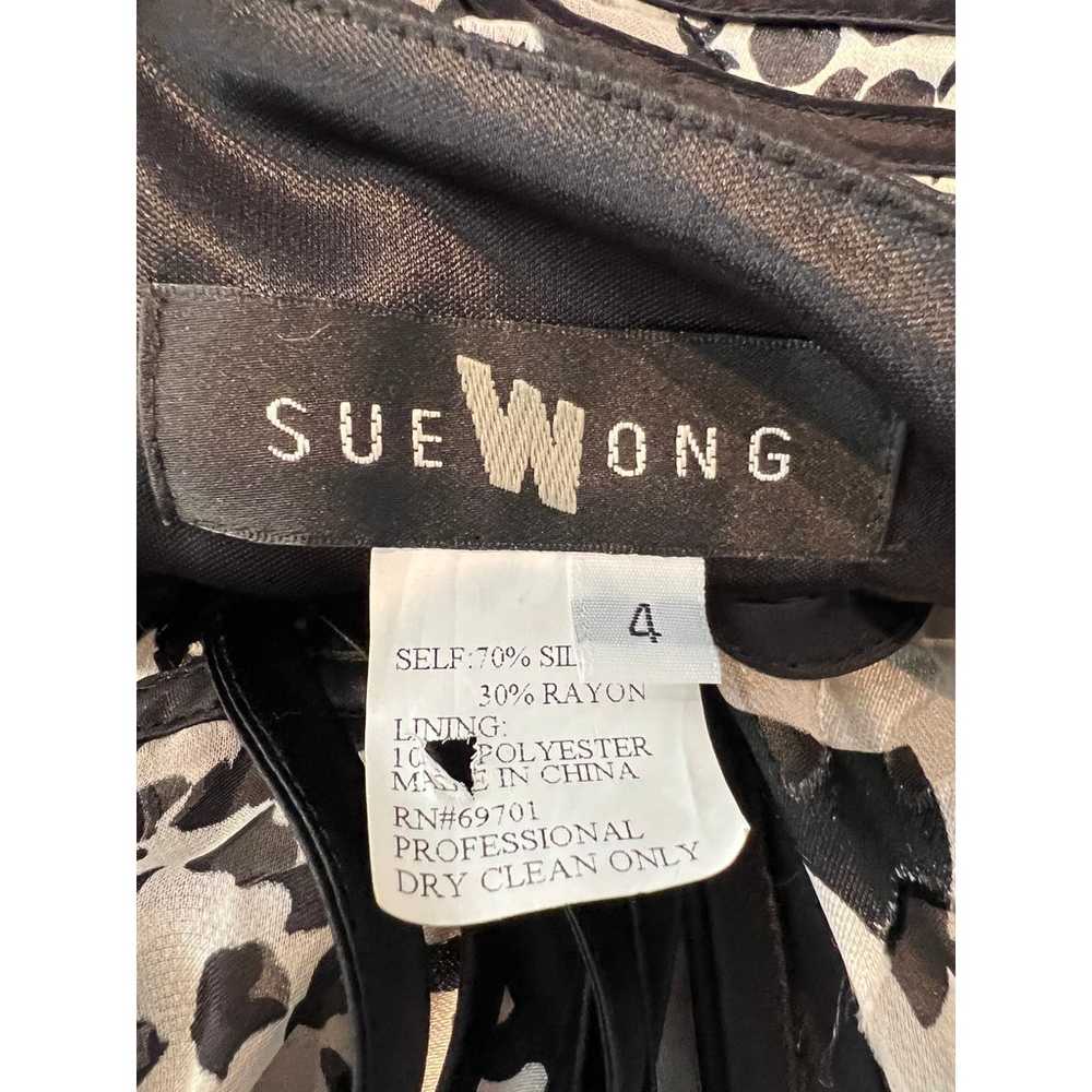 Vintage Sue Wong 90s Silk & Burnt velvet silk hal… - image 5