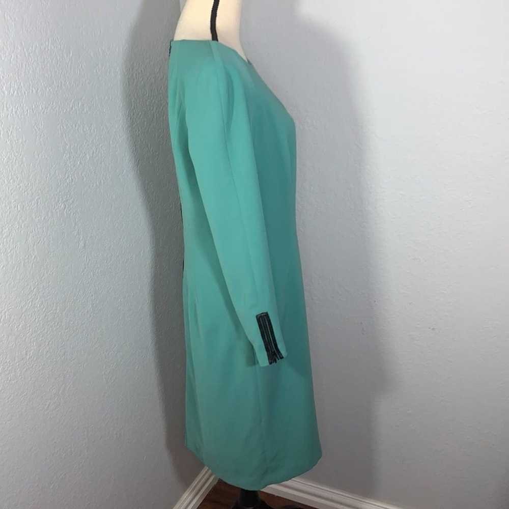 Lafayette 148 New York Turquoise Shift Dress with… - image 3