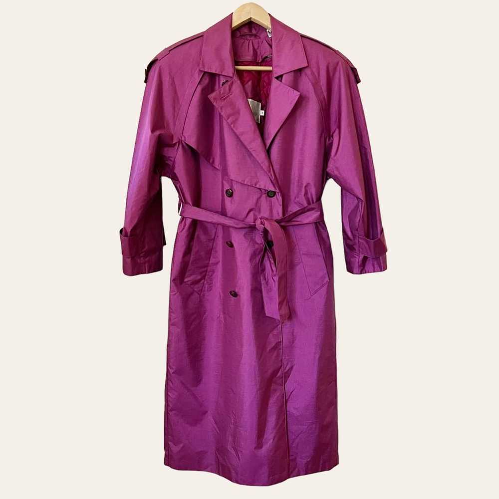 Vintage American Bazaar Pink Long Trench Coat Siz… - image 1