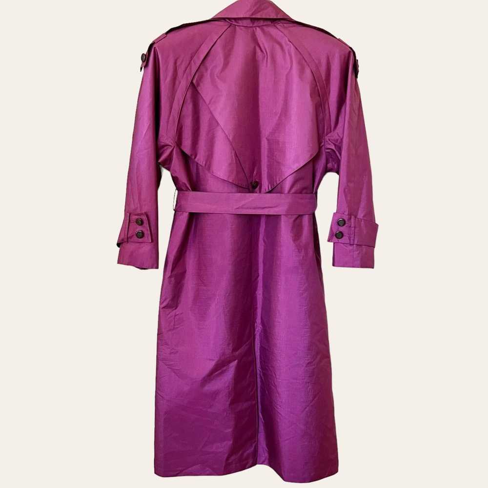 Vintage American Bazaar Pink Long Trench Coat Siz… - image 2