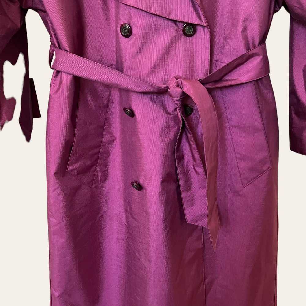 Vintage American Bazaar Pink Long Trench Coat Siz… - image 5
