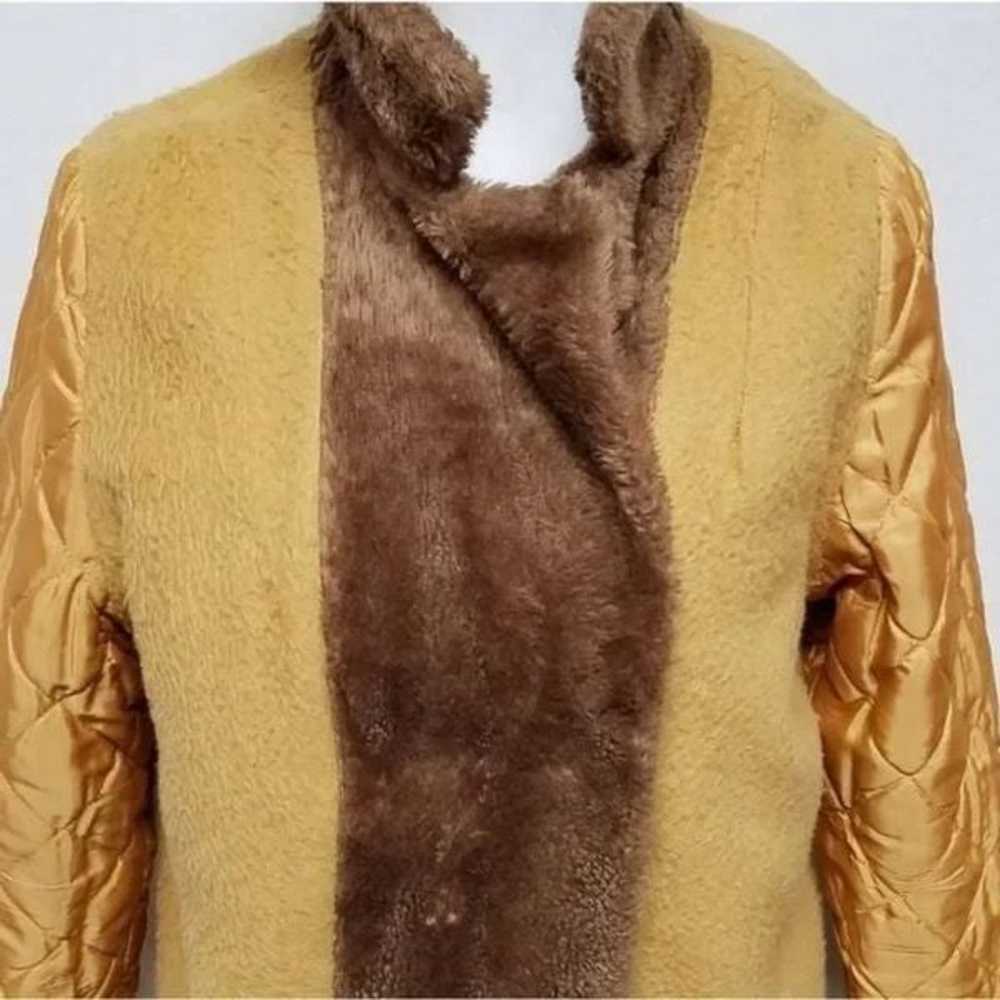 40s Vintage Pheobe Toffee Faux Fur Fleece Lined D… - image 12