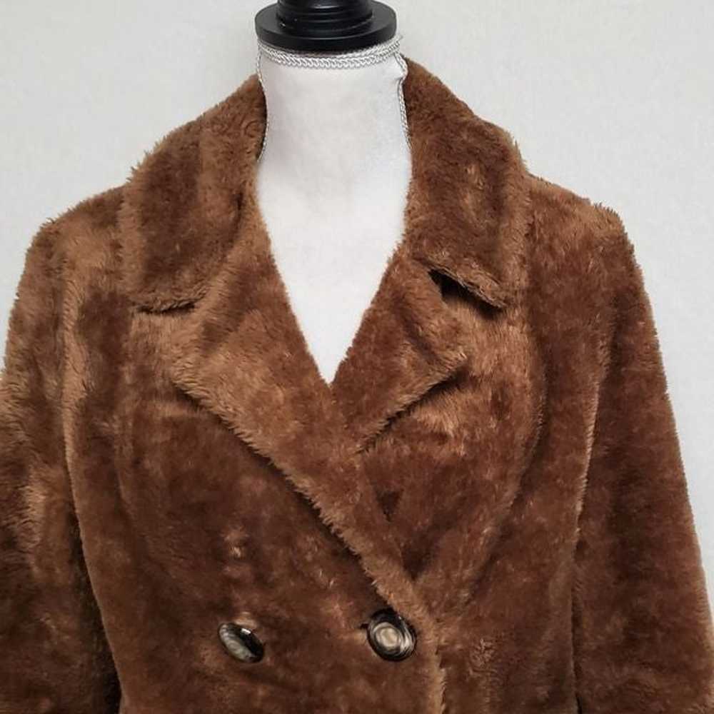 40s Vintage Pheobe Toffee Faux Fur Fleece Lined D… - image 5