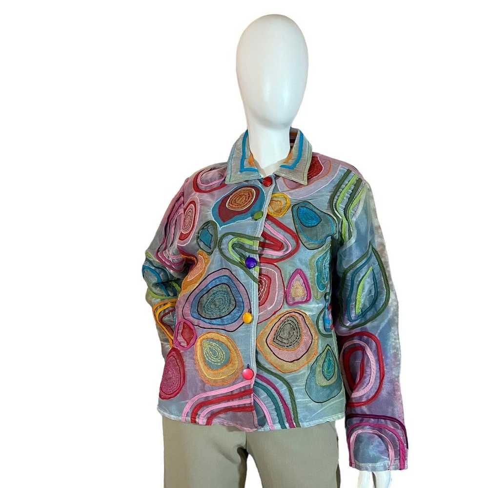 90's Vintage Multicolored Jacket by New Direction - image 4