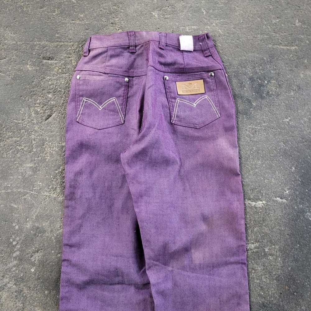 Vintage 70s Wrangler Maverick Jeans 12 USA Purple… - image 5