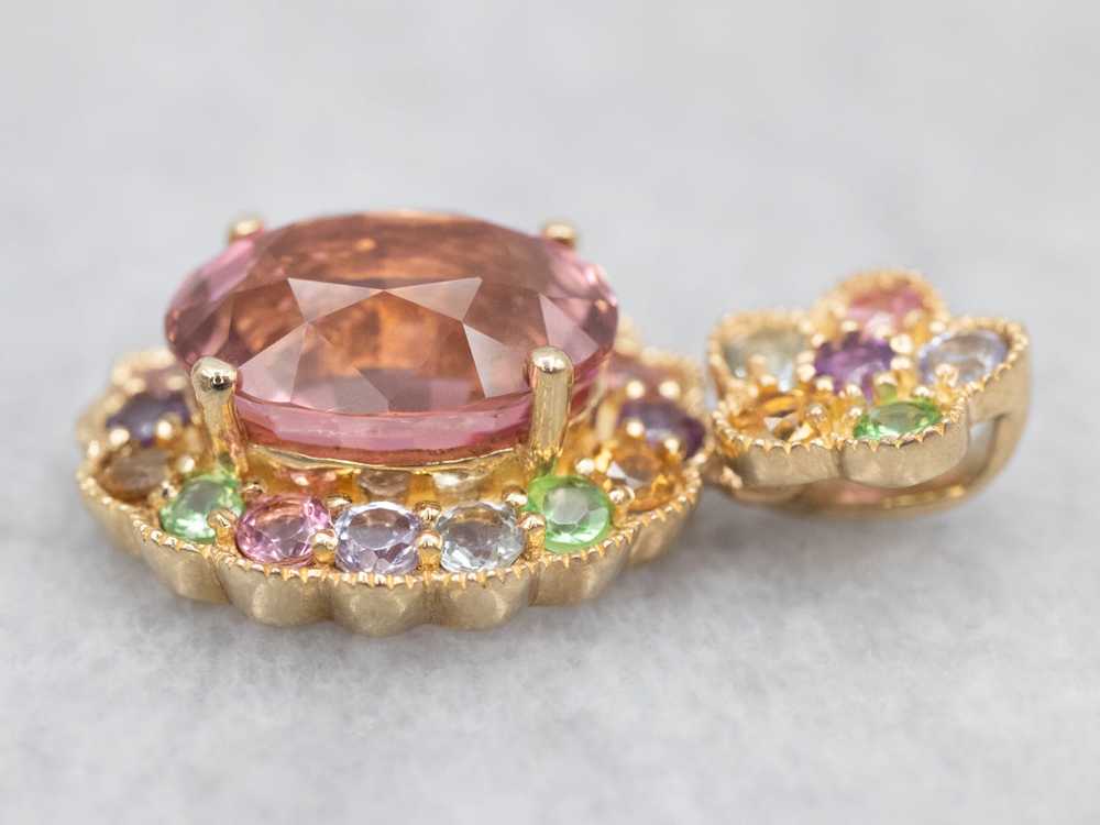 Pink Tourmaline Rainbow Gemstone Pendant - image 2
