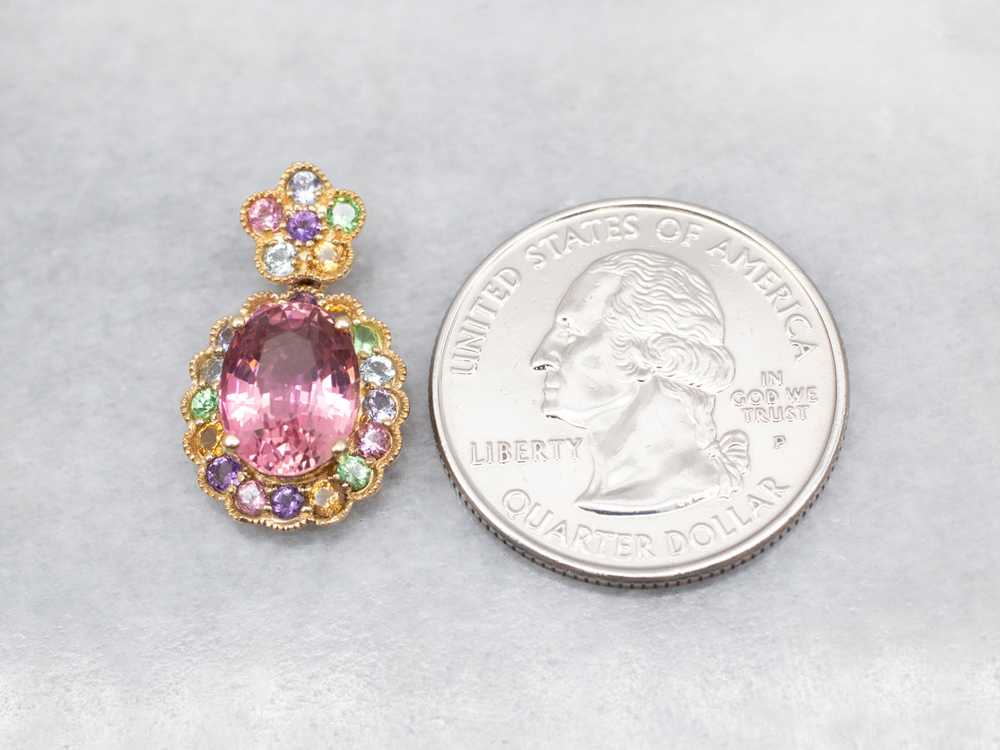 Pink Tourmaline Rainbow Gemstone Pendant - image 4