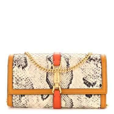 GUCCI Snakeskin Jackie 1961 Chain Wallet - image 1