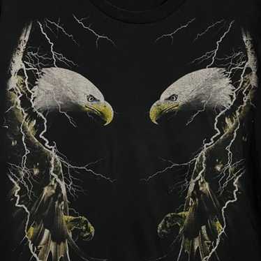 Vintage y2k grunge bald eagle lightening bolt gra… - image 1