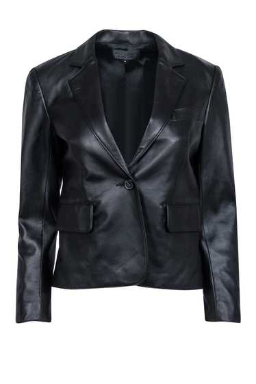 Nili Lotan - Black Lambskin Leather Blazer Sz 4