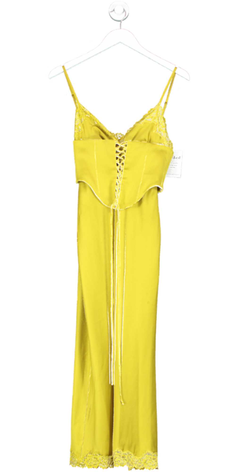 House of CB Green Salma Chartreuse Satin Slip Dre… - image 1