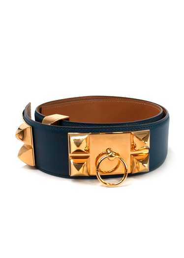 Managed by hewi Hermes Blue Collier De Chein Belt 