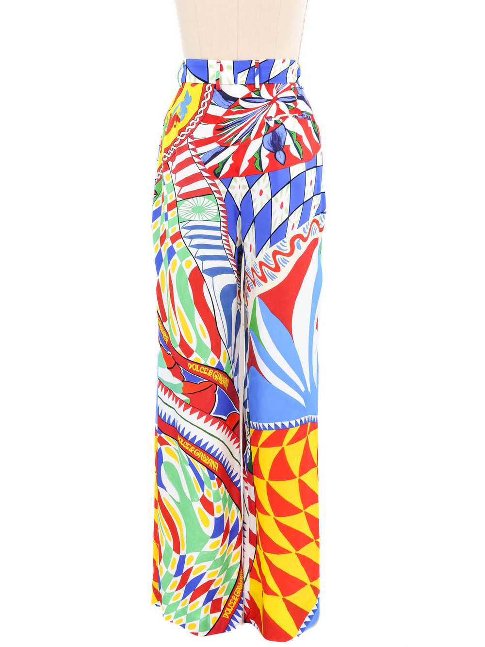 Dolce And Gabbana Carretto Silk Trousers - image 6