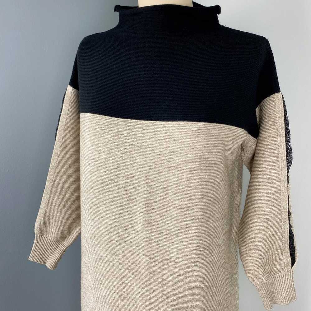 Women's Color Block Asymmetrical Knit Sweater Dre… - image 2