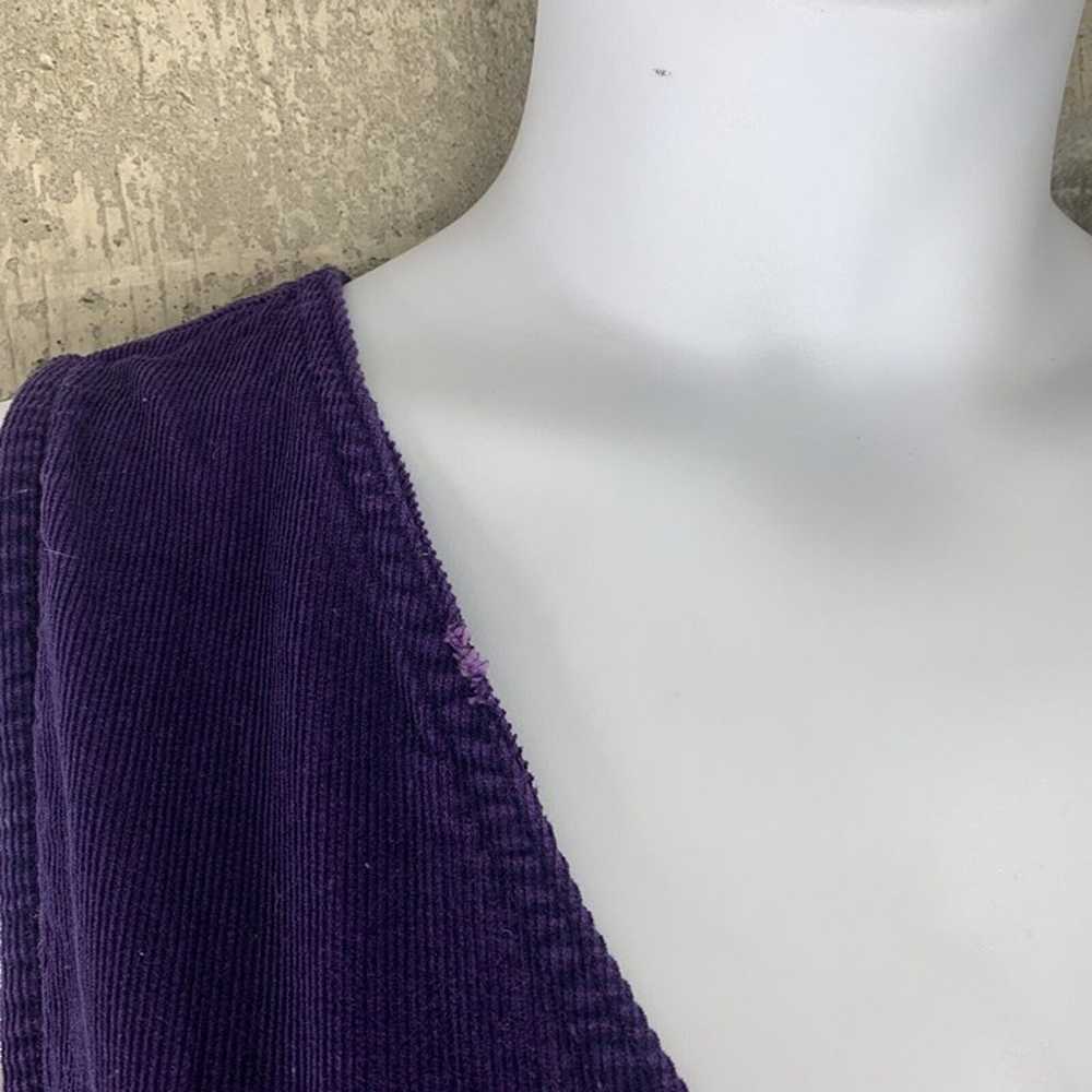 Vintage Dress Size Medium Purple Corduroy Button … - image 3