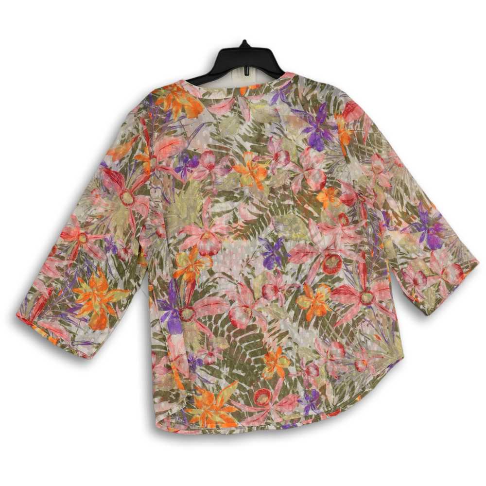 Chico's NWT Womens Multicolor Floral Print 3/4 Sl… - image 2