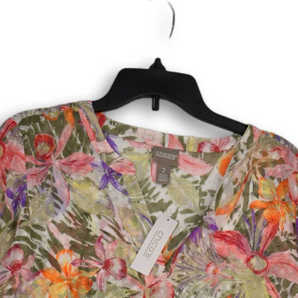 Chico's NWT Womens Multicolor Floral Print 3/4 Sl… - image 3