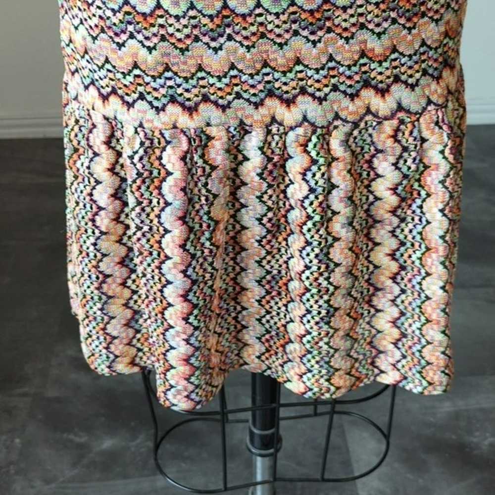 Trina Turk Chevron One Shoulder Ruffle Knit Dress… - image 5