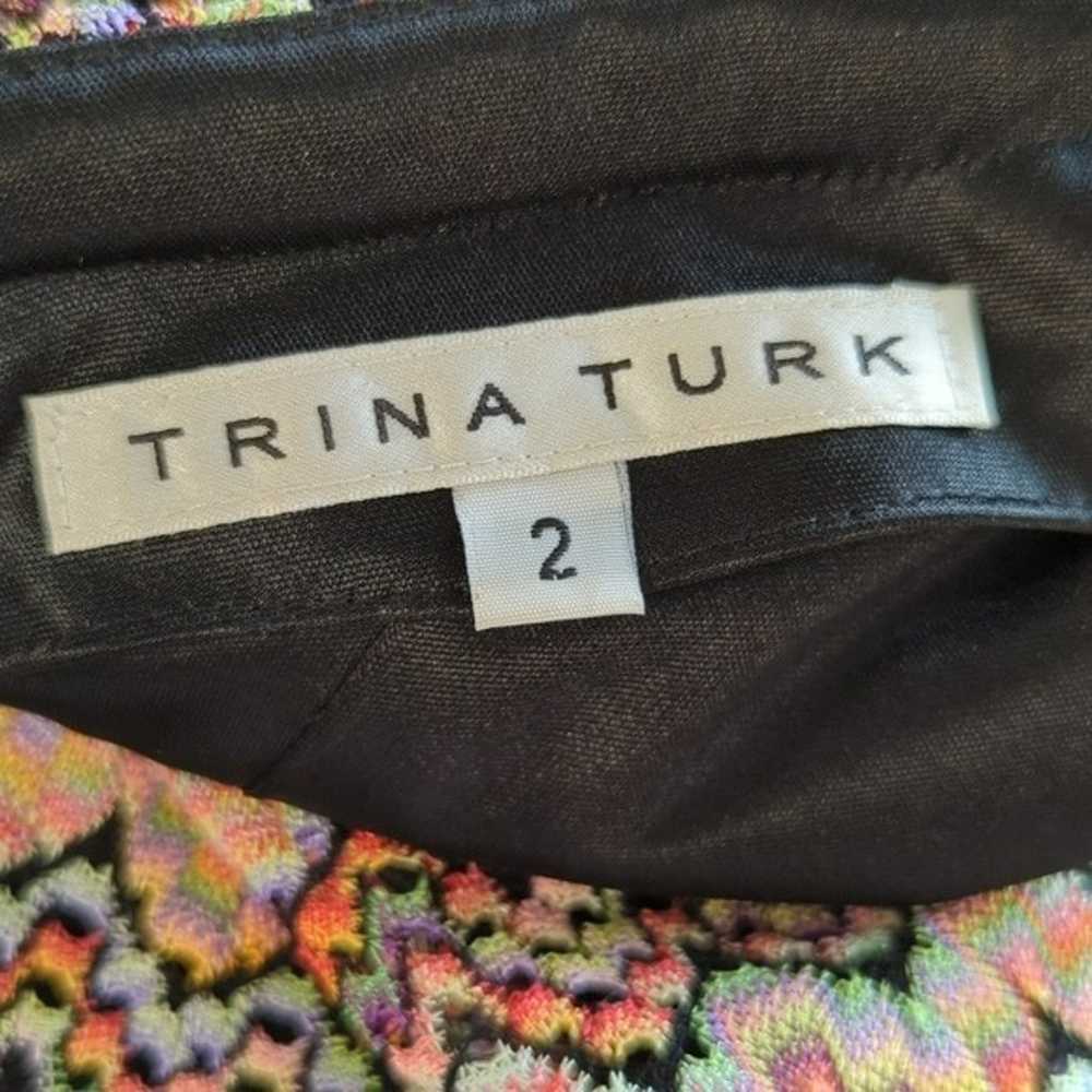Trina Turk Chevron One Shoulder Ruffle Knit Dress… - image 6