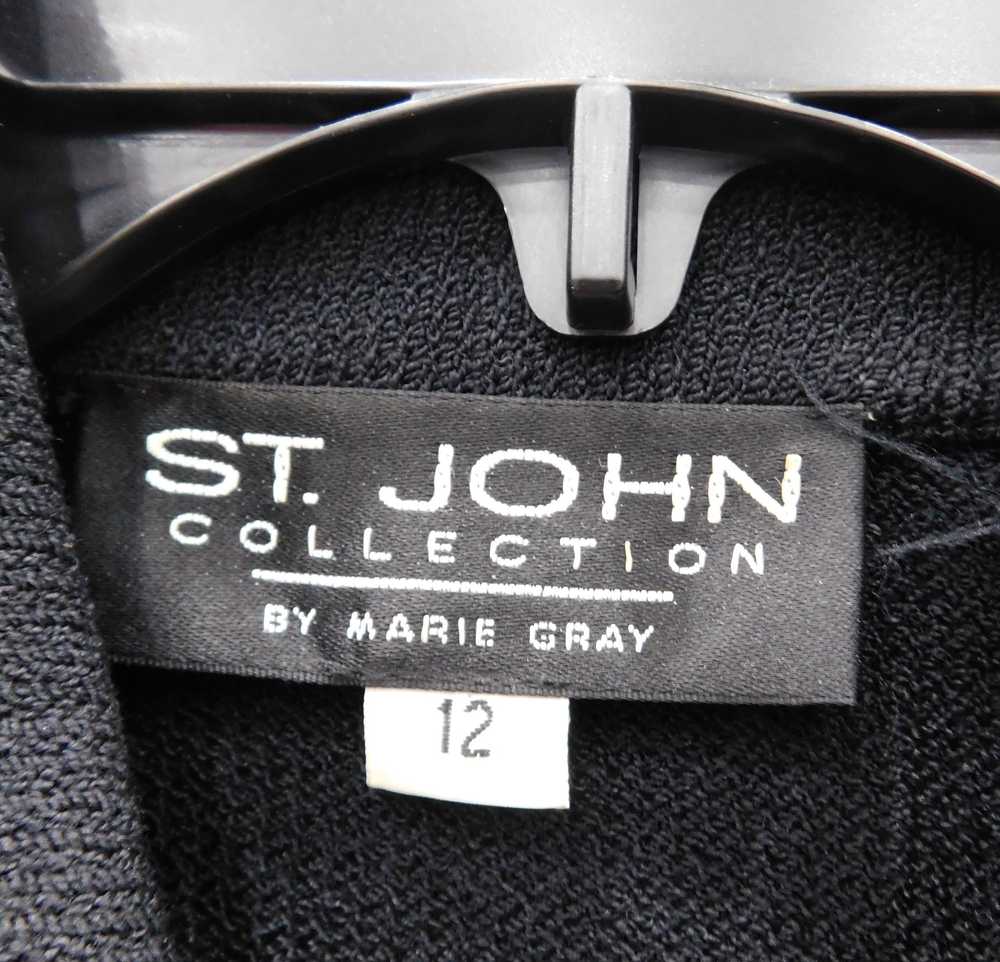 St. John Women's St John Black Knit Button Up Jac… - image 3