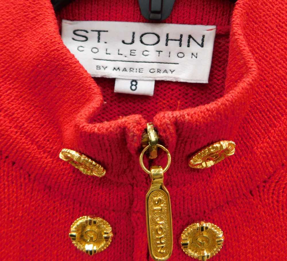 St. John Women's St John Red Knitted Long Sleeve … - image 3